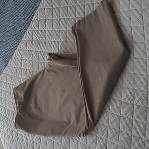 EILEEN FISHER Flat Front Side Zip Crop Pants Stretch Organic Cotton Twill Tan XL